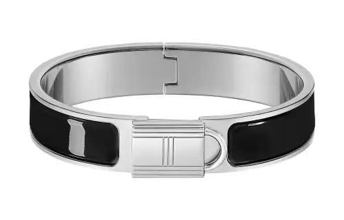 HERMES Clic Bangles Women's Black/Silver