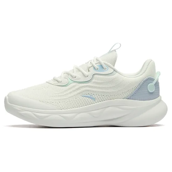 ANTA Mianbomb 2 Running Shoes Women's Low-Top Ivory White/Ice Pink Purple