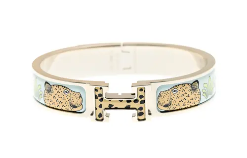 HERMES Clic H Bangles Women's White