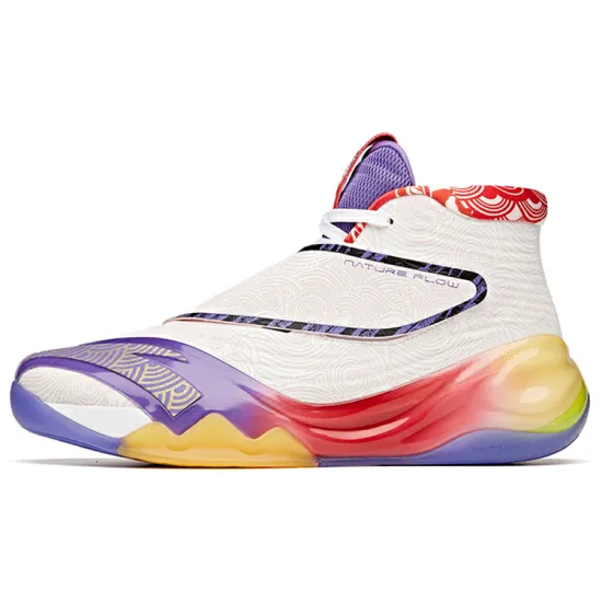 Anta KT6 ' New Year ' Anti Slip Wear Resistant High Top Basketball Shoes White Red Purple