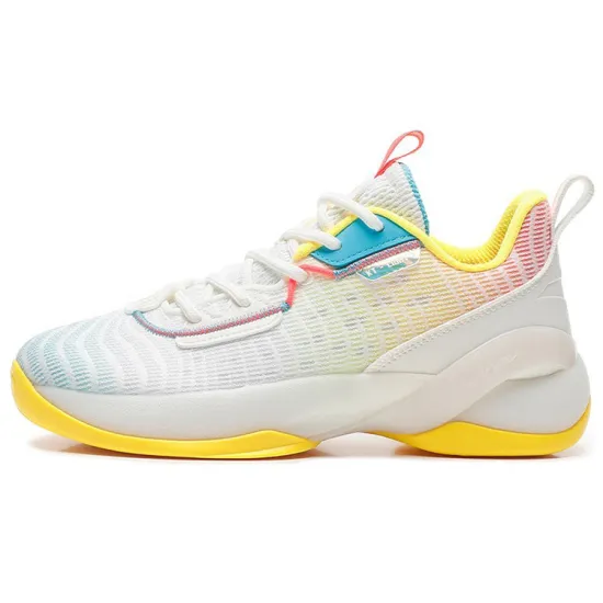 ANTA Light Cavalry 7 Basketball Shoes Men Low-Top White, Blue, Yellow/Pink