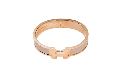 HERMES Clic H Rose Gold plated Bangles Women's Rose Gold