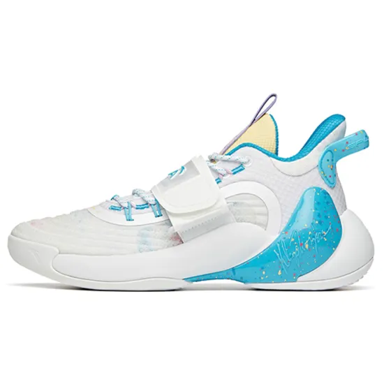 ANTA Water Flower 3 Basketball Shoes Men Low-Top ANTA White/Blue