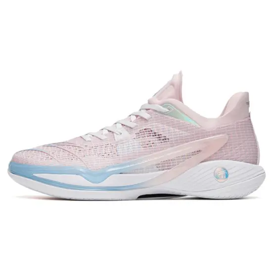 Anta Lighthearted 4 Fruit Pink Anti Slip Wear Resistant Low Top Basketball Shoes Men's White Blue Pink