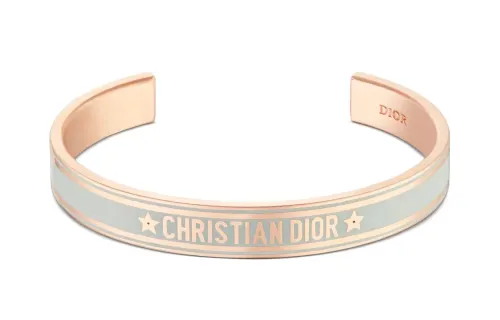 DIOR Letter Print Metal Bangles Women's Pink