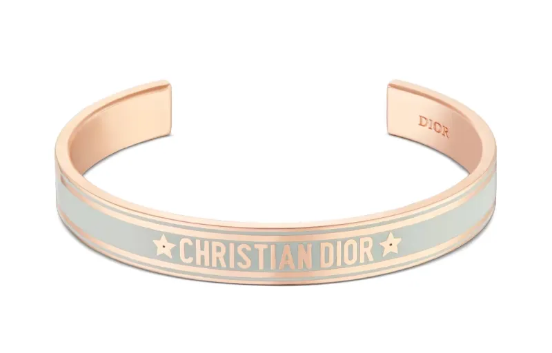 DIOR Letter Print Metal Bangles Women's Pink