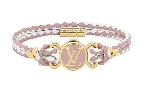 LOUIS VUITTON CLIC IT Leather Bangles Women's Purple/White
