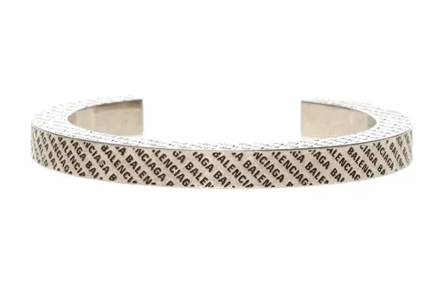 Balenciaga Metal Bangles Unisex Silver