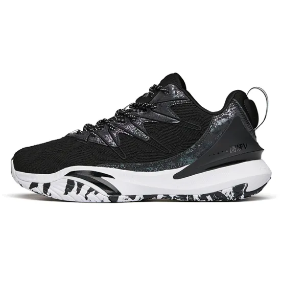 ANTA The Dagger 5 Basketball Shoes Men Low-Top Black White