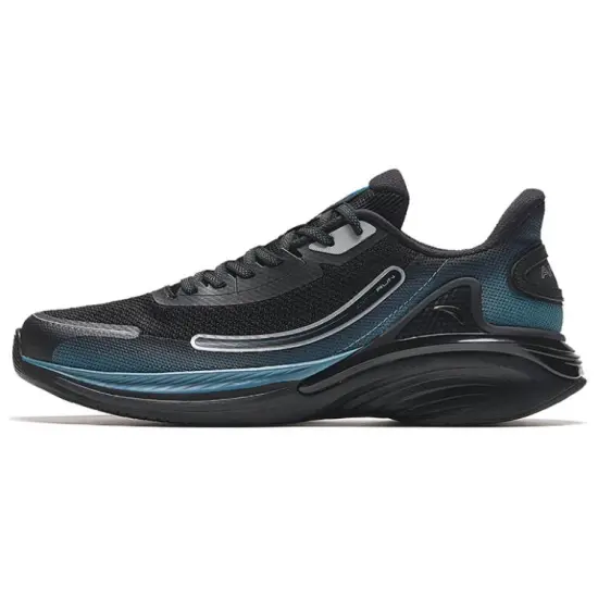 ANTA City Running Shoes Men Low-Top Black Blue/Silver