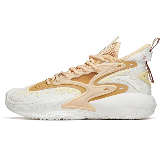 ANTA Berserk 3 Basketball Shoes Men Low-Top Ivory White/Warm Sand/Camel Yellow
