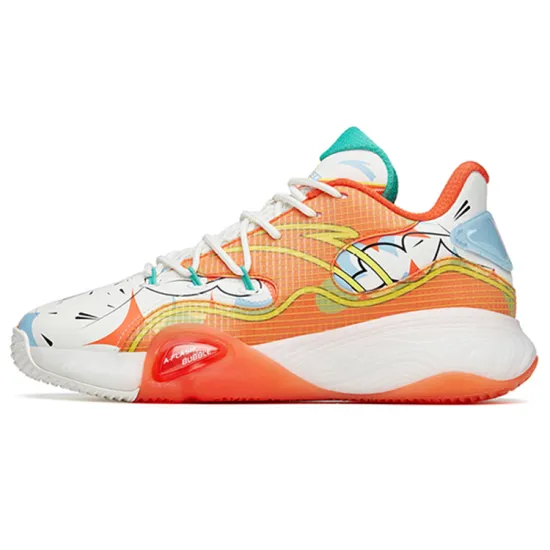 ANTA A Flash Bubble 1.0 Basketball Shoes Men Low-Top Koi Fish Color Scheme