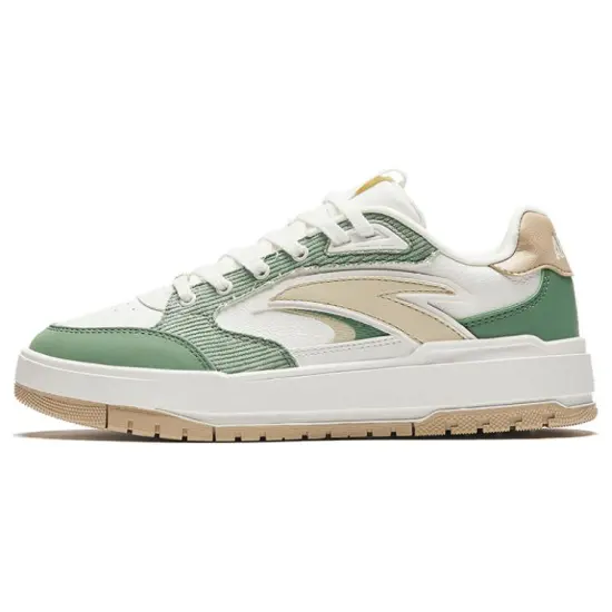 ANTA 982 Skateboard Shoes Women's Low-Top White Green