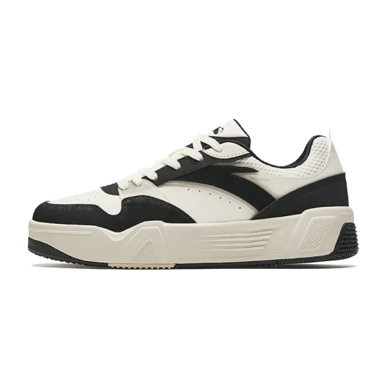 Anta C37 Series Wear Resistant Lightweight Height Increasing Low Top Skateboard Shoes Men's Black White
