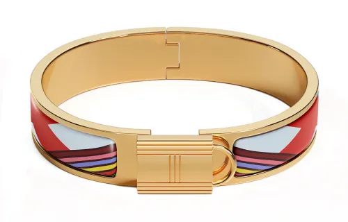 HERMES Bangles Women's Gold/Red