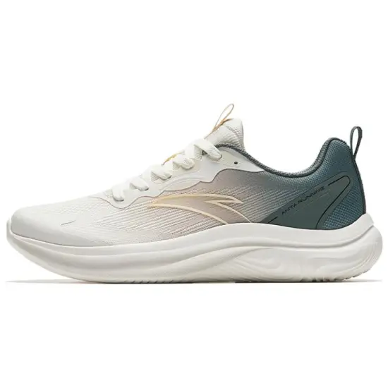 Anta Lingyun Anti Slip And Wear Resistant Lightweight Low Top Sprint Running Shoes Men's White Gray