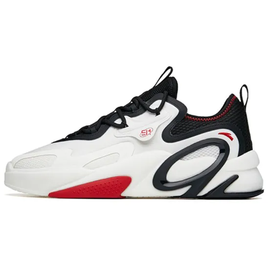 ANTA AT91 Skateboard Shoes Men Low-Top Ivory White Black