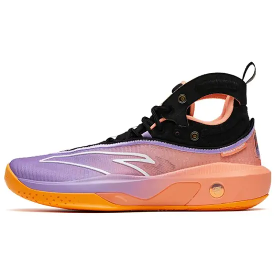 ANTA KT8 Basketball Shoes Men High-Top Orange/Purple Black