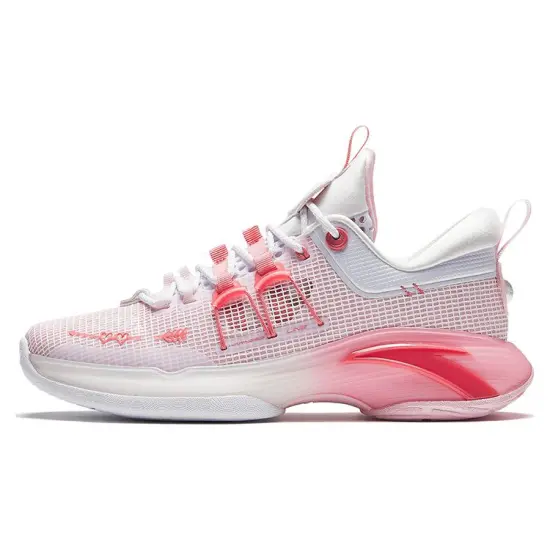 Anta ZUP1 Anti Slip And Wear Resistant Lightweight Low Top Basketball Shoes Men's Pink White