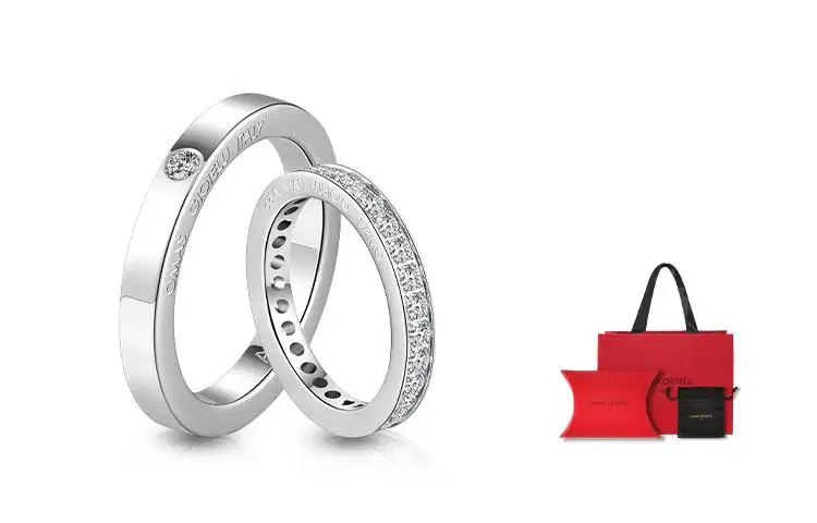 OMAS GIOIELLI Steel Couple Rings Unisex Multicolor Confession