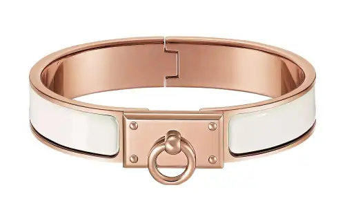 HERMES Enamel Bangles Women's White