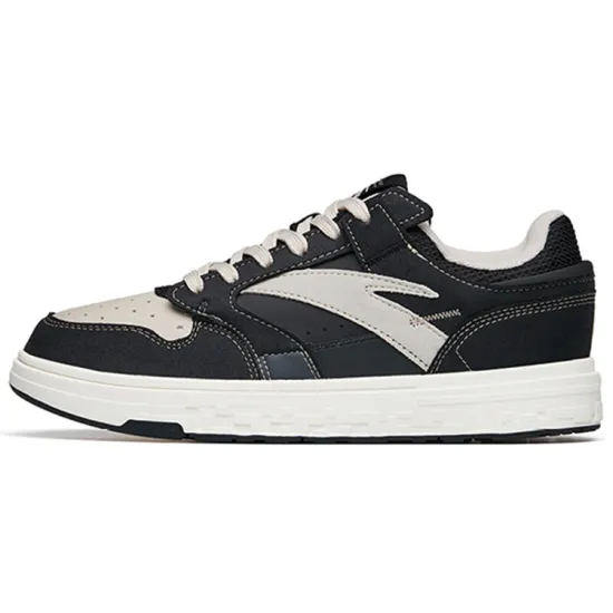 ANTA Street Play Series Skateboard Shoes Men Low-Top Black/Second Gray/Carbon Gray