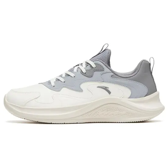 Anta Walk Cushioning Low Top Casual Running Shoes Men's White Gray
