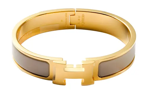 HERMES Clic H Bangles Women's Light Umber/Gold