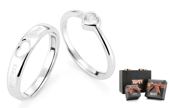 XXOFF 925 Sterling Silver Rings Unisex Silver White