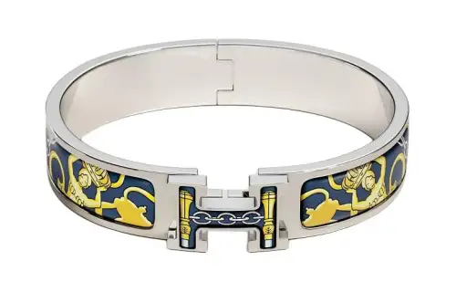 HERMES Clic H Bracelets Women's Silver