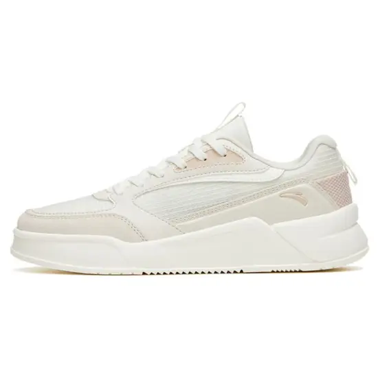 Anta Rubber Bullet Anti-Slip Wear-Resistant Low-Top Skateboard Shoes Women's White Gray Pink