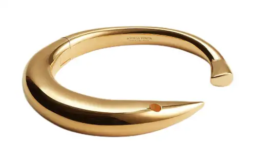 Bottega Veneta 925 Sterling Silver With 18K Gold Bangles Women's Gold
