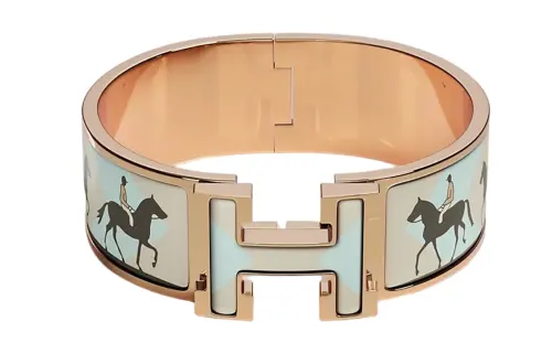 HERMES Clic Clac H Bangles Women's Rose Gold