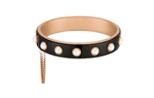 DIOR Metal, Resin, Pearl Bangles Women's Black