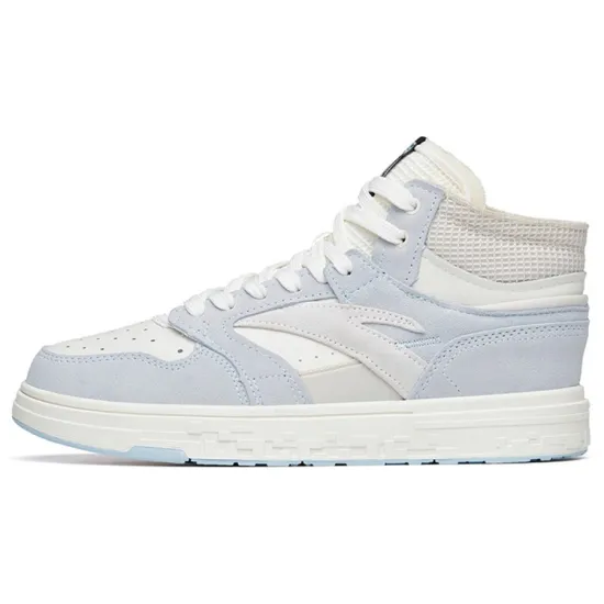 ANTA Street Play Series Skateboard Shoes Men High-Top Blue Gray