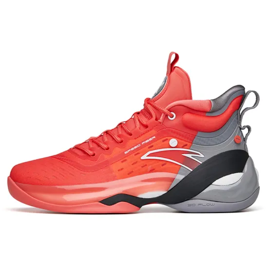 ANTA KT7 Basketball Shoes Men High-Top Fluorescent Red/Sandstorm Gray