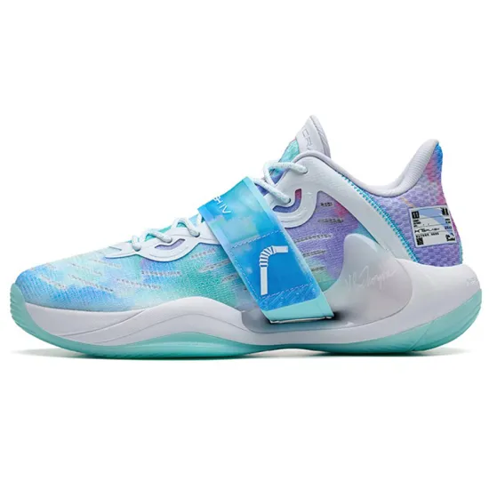 ANTA Water Flower 4 Basketball Shoes Men Low-Top Blue Purple