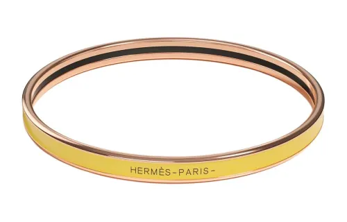 HERMES Uni Enamel Bangles Women's Yellow