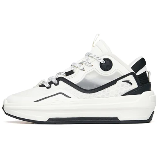 ANTA C37 2.0 Skateboard Shoes Women's Low-Top Ivory White Black
