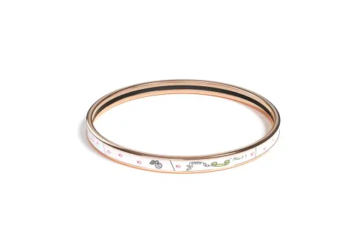 HERMES Enamel, Rose Gold Plated, Hardware Accessories Bangles Women's Rose Gold