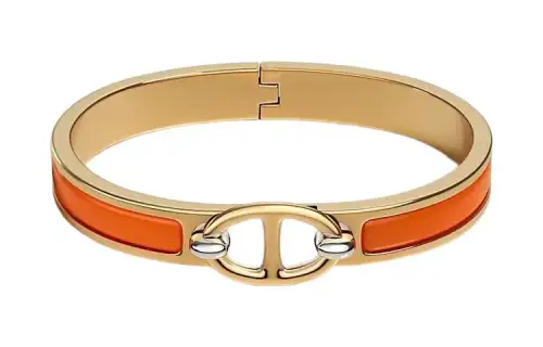 HERMES Mini Clic Chaine D'Ancre Bangles Women's Fresh Orange