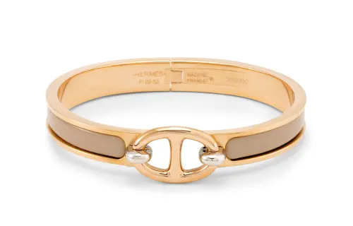 HERMES Enamel, Rose Gold Plated Bangles Women's