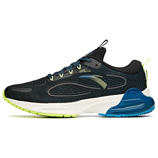Anta Tron 1.0 Cushioned Slip-Resistant Abrasion-Resistant Breathable Low-Top Running Shoes Men's Black Blue