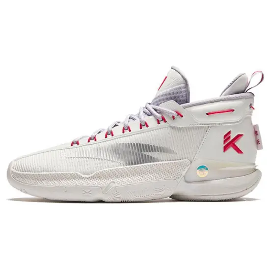 Anta KT9 Cushioned Wear Resistant Breathable Mid Top Basketball Shoes Men's White