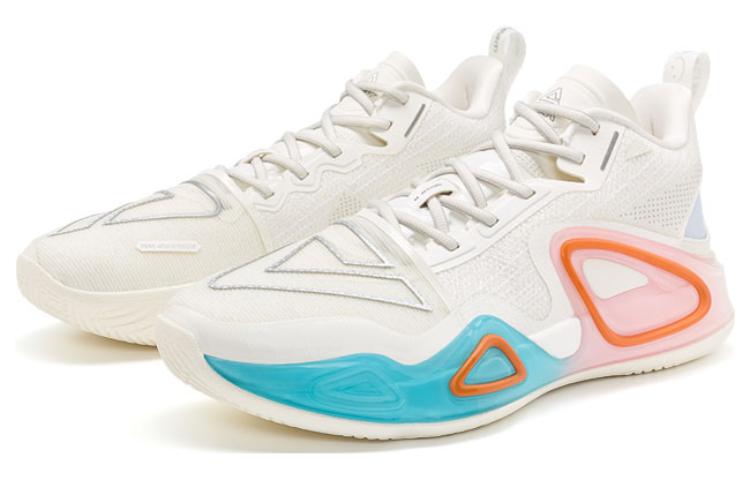 PEAK Surfing The Big Triangle 2.0 Basketball Shoes Men’s Mid Top White/Beige/Blue/Pink