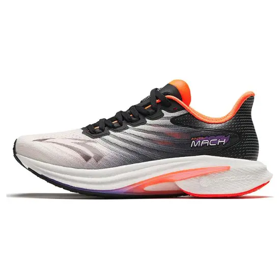 ANTA MACH Mach 4.0 Running Shoes Men Low-Top Papyrus White/Basic Black/Fluorescent Bright Orange