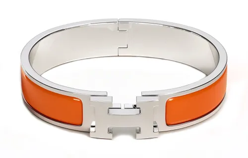 HERMES Bracelet Narrow Clic Clac H Enamel Pm Silver tone