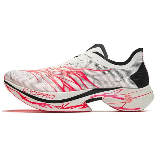 Anta C10 Pro Cushioned Slip Resistant Low Top Running Shoes Men's White Red