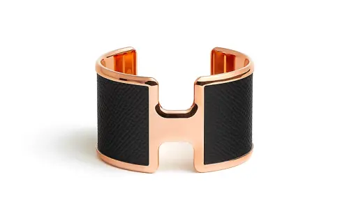 HERMES Bangles Women's Black/Rose Gold