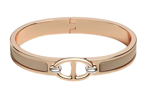 HERMES Mini Clic Chaine D'Ancre Bangles Women's Milk Tea Gray